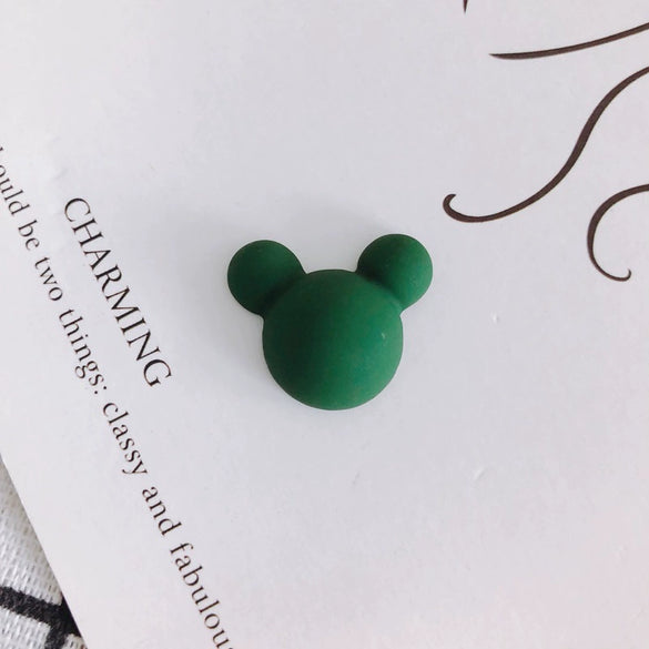Wholesale Acrylic Diy Accessories Matte Frosted Rubber Painted Micky Head Patch Hairpin With Environmental Protection Treatment