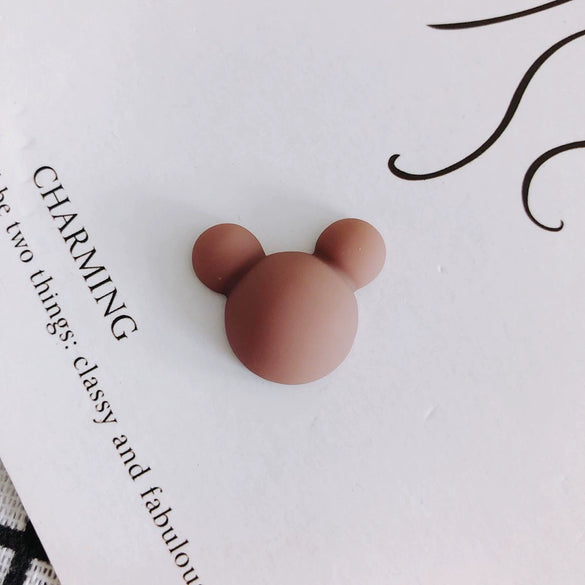 Wholesale Acrylic Diy Accessories Matte Frosted Rubber Painted Micky Head Patch Hairpin With Environmental Protection Treatment