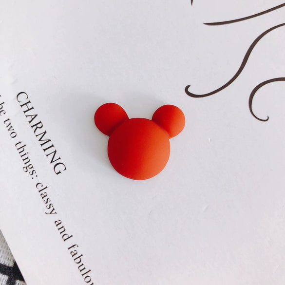 Wholesale Acrylic Diy Accessories Matte Frosted Rubber Painted Micky Head Patch Hairpin With Environmental Protection Treatment