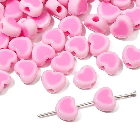 Wholesale Acrylic Double Color Love Loose Beads Handmade Diy Beaded Jewelry Accessories For Bracelets And Necklaces Lovely Style