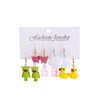Wholesale Acrylic Earrings Set With Cartoon Butterfly Frog Yellow Duck Animal Patterns