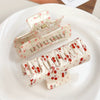 Wholesale Acrylic Floral Cherry Print Hair Shark Clip For Girls