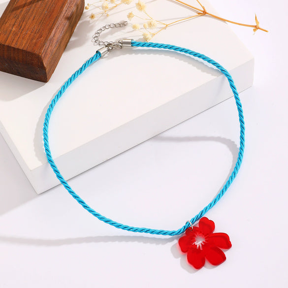 Wholesale Acrylic Flower Handmade Necklace For Women