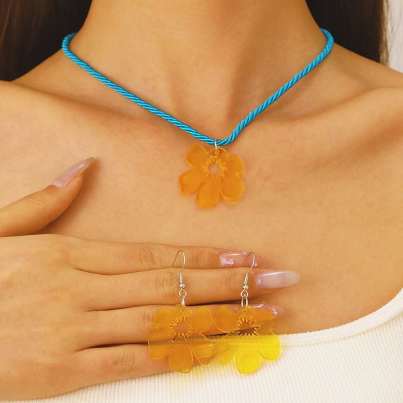 Wholesale Acrylic Flower Handmade Necklace For Women