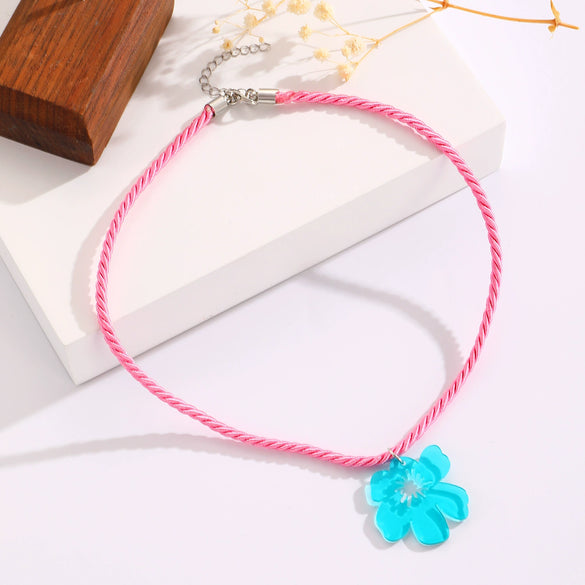 Wholesale Acrylic Flower Handmade Necklace For Women