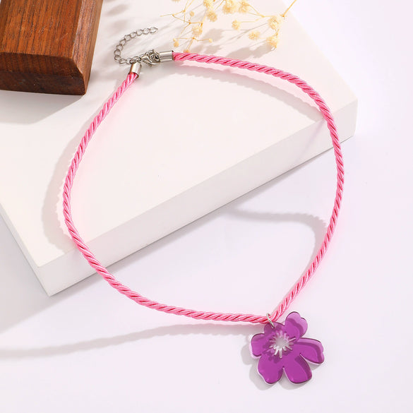 Wholesale Acrylic Flower Handmade Necklace For Women