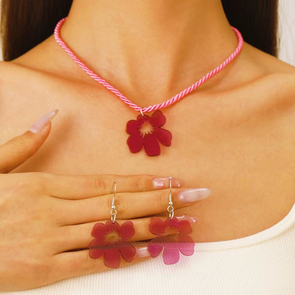 Wholesale Acrylic Flower Handmade Necklace For Women