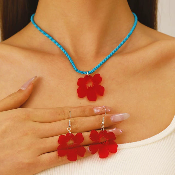 Wholesale Acrylic Flower Handmade Necklace For Women