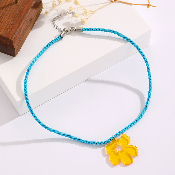 Wholesale Acrylic Flower Handmade Necklace For Women