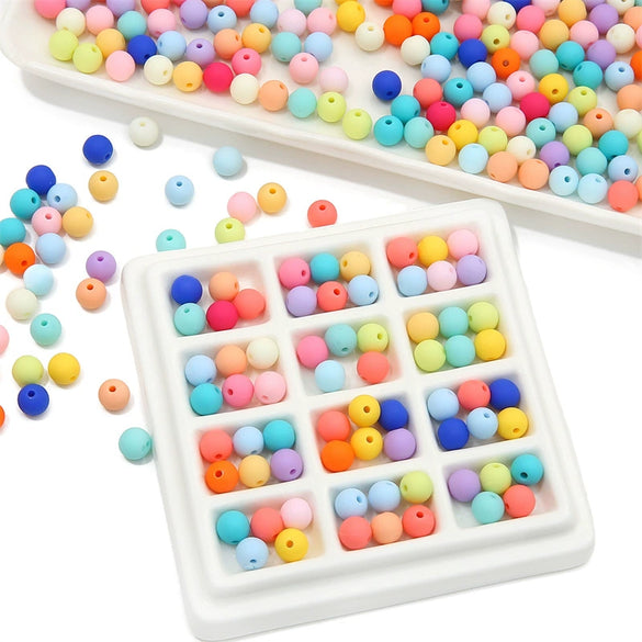 Wholesale Acrylic Frosted Round Beads Handmade Jewelry Accessories For Bracelet And Necklace