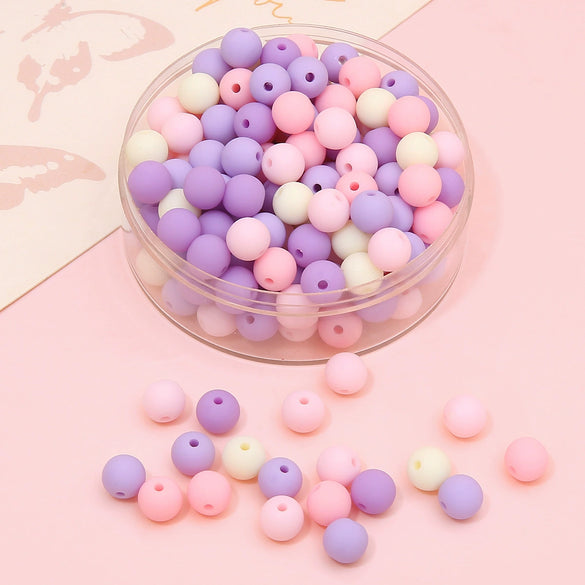 Wholesale Acrylic Frosted Round Beads Handmade Jewelry Accessories For Bracelet And Necklace