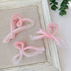 Wholesale Acrylic Fuel Injection Gradient Powder Bow Hair Accessories 3Piece Set Ponytail Clip For Women