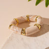Wholesale Acrylic Geometric Bamboo Elastic Bracelet Retro Electroplating Style For Women