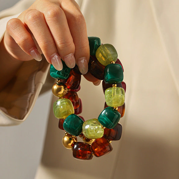 Wholesale Acrylic Geometric Beaded Bracelets For Women
