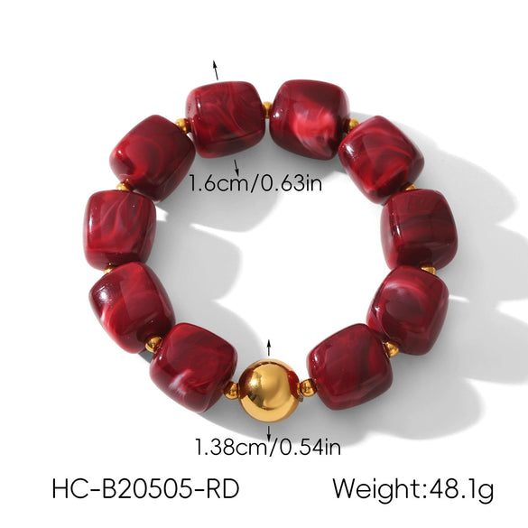 Wholesale Acrylic Geometric Beaded Bracelets For Women