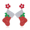 Wholesale Acrylic Geometric Christmas Cartoon Mini Snowman Christmas Tree Boots Gloves Snowflake Earrings For Women
