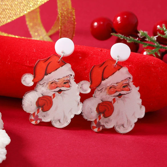 Wholesale Acrylic Geometric Christmas Earrings With Vintage Style And Festival Elements