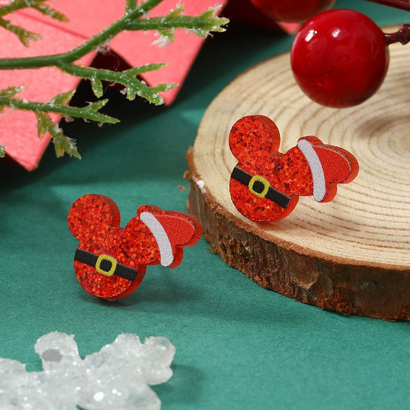 Wholesale Acrylic Geometric Christmas Magic Hat Snowman Earrings For Women