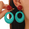 Wholesale Acrylic Geometric Dripping Oil Style Hoop Earrings For Women