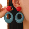 Wholesale Acrylic Geometric Dripping Oil Style Hoop Earrings For Women
