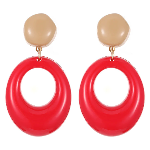 Wholesale Acrylic Geometric Dripping Oil Style Hoop Earrings For Women