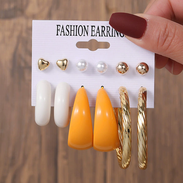 Wholesale Acrylic Geometric Earrings With Electroplating For Women Original Design