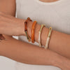 Wholesale Acrylic Geometric Electroplated Bamboo Bracelet For Women Maillard Style Natural Fashionable Simple Highend Temperament Niche