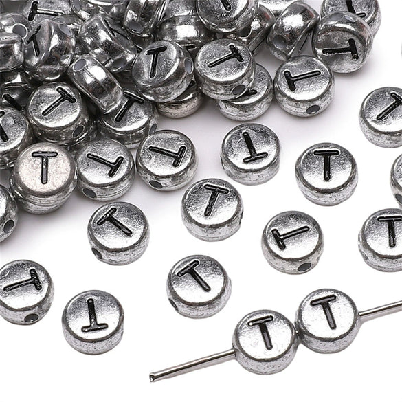 Wholesale Acrylic Geometric Letter Beads Handmade Jewelry Material For Bracelet And Necklace