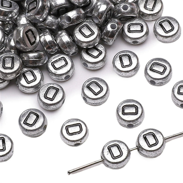 Wholesale Acrylic Geometric Letter Beads Handmade Jewelry Material For Bracelet And Necklace