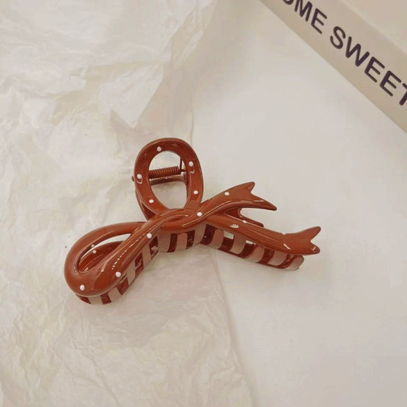 Wholesale Acrylic Geometric Polka Dot Bow Handmade Women's Hair Shark Clip