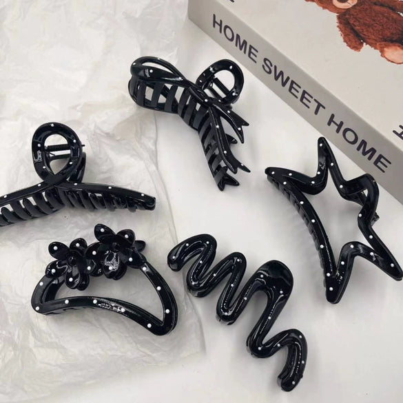 Wholesale Acrylic Geometric Polka Dot Bow Handmade Women's Hair Shark Clip