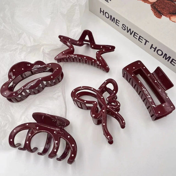 Wholesale Acrylic Geometric Polka Dot Bow Handmade Women's Hair Shark Clip