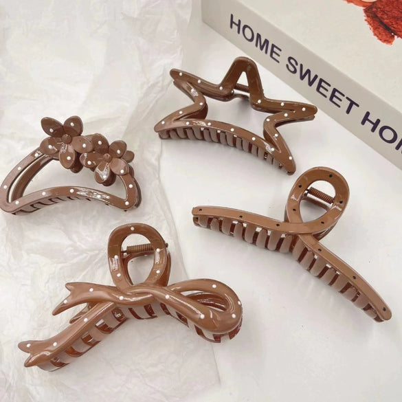 Wholesale Acrylic Geometric Polka Dot Bow Handmade Women's Hair Shark Clip