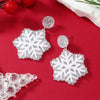 Wholesale Acrylic Geometric Snowflake Printing Christmas Earrings For Women
