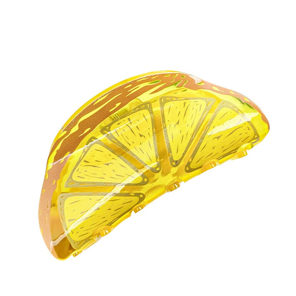 Wholesale Acrylic Handmade Fruit Lemon Style Hair Grab Clip For Women
