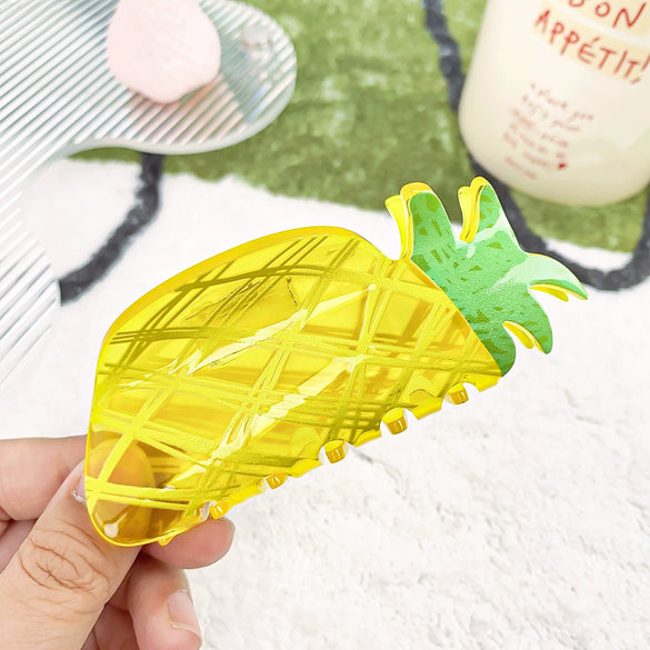 Wholesale Acrylic Handmade Fruit Lemon Style Hair Grab Clip For Women
