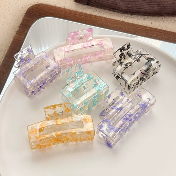Wholesale Acrylic Handmade Geometric Hollow Hair Grab Clip Jewelry For Women