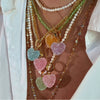 Wholesale Acrylic Heart Pendant Necklace With Colorful Love Pattern And Electroplating Process