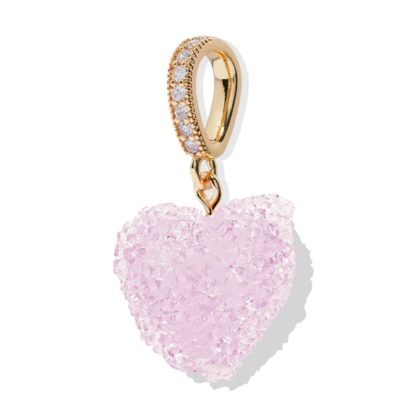 Wholesale Acrylic Heart Pendant Necklace With Colorful Love Pattern And Electroplating Process