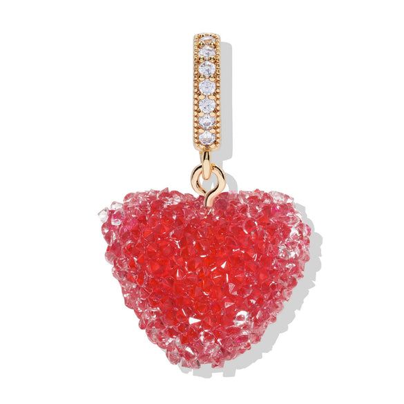 Wholesale Acrylic Heart Pendant Necklace With Colorful Love Pattern And Electroplating Process