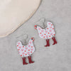 Wholesale Acrylic Hen Shape Geometric Printing Women's Earrings