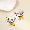 Wholesale Acrylic Hen Shape Geometric Printing Women's Earrings