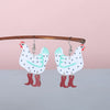 Wholesale Acrylic Hen Shape Geometric Printing Women's Earrings
