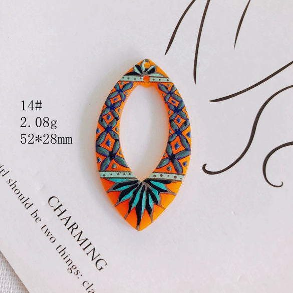 Wholesale Acrylic Jewelry Accessories With Three Dimensional Printing Pattern For Diy
