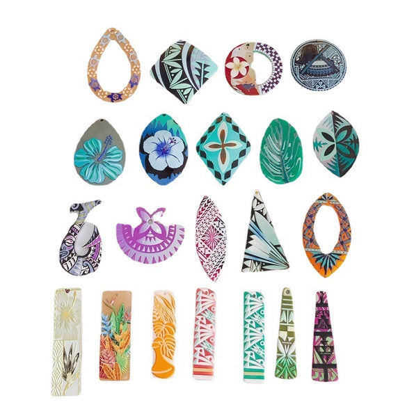 Wholesale Acrylic Jewelry Accessories With Three Dimensional Printing Pattern For Diy