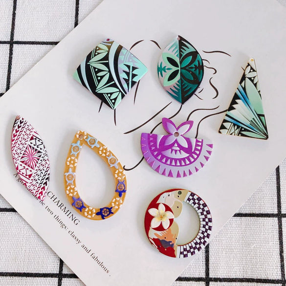 Wholesale Acrylic Jewelry Accessories With Three Dimensional Printing Pattern For Diy