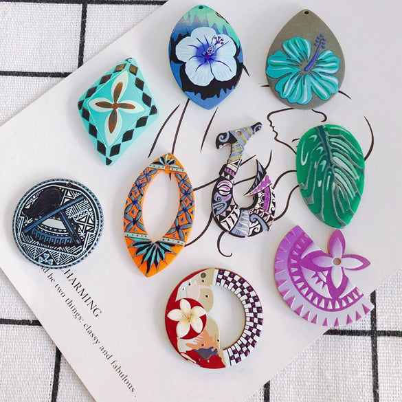 Wholesale Acrylic Jewelry Accessories With Three Dimensional Printing Pattern For Diy