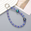 Wholesale Acrylic Light Luxury Solid Color Ab Beads Mobile Phone Pendant Electroplated Lanyard Wrist Strap