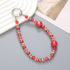 Wholesale Acrylic Light Luxury Solid Color Ab Beads Mobile Phone Pendant Electroplated Lanyard Wrist Strap