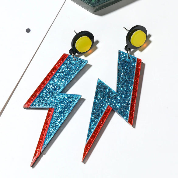 Wholesale Acrylic Lightning Three Dimensional Punk Creative Fun Women's Pendant Earrings